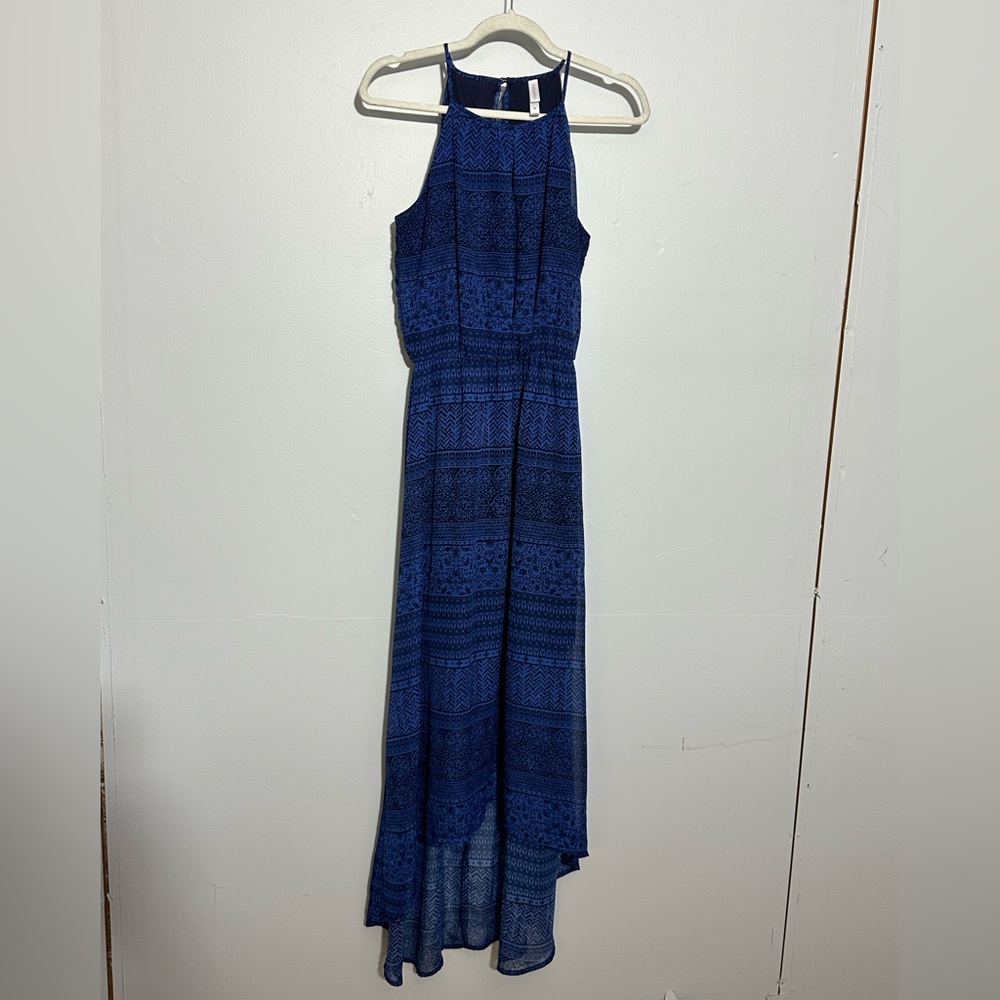 Xhilaration Women’s M Moonlight Lined Blue Maxi Dress w/Hi-Lo Hem | SKU 0819